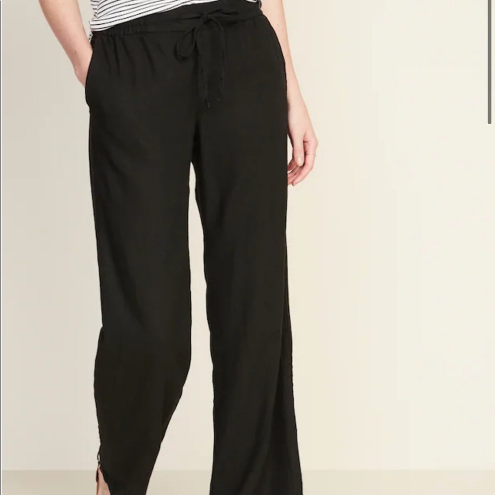 Old Navy Mid-Rise Linen-Blend Wide-Leg Pants